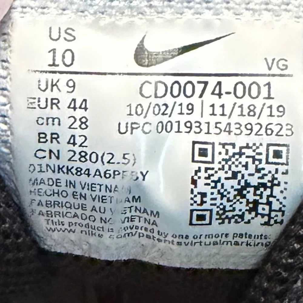 Nike Vapor Ultrafly 3 Keystone Baseball Cleats Black White CD0074-001 Mens 10